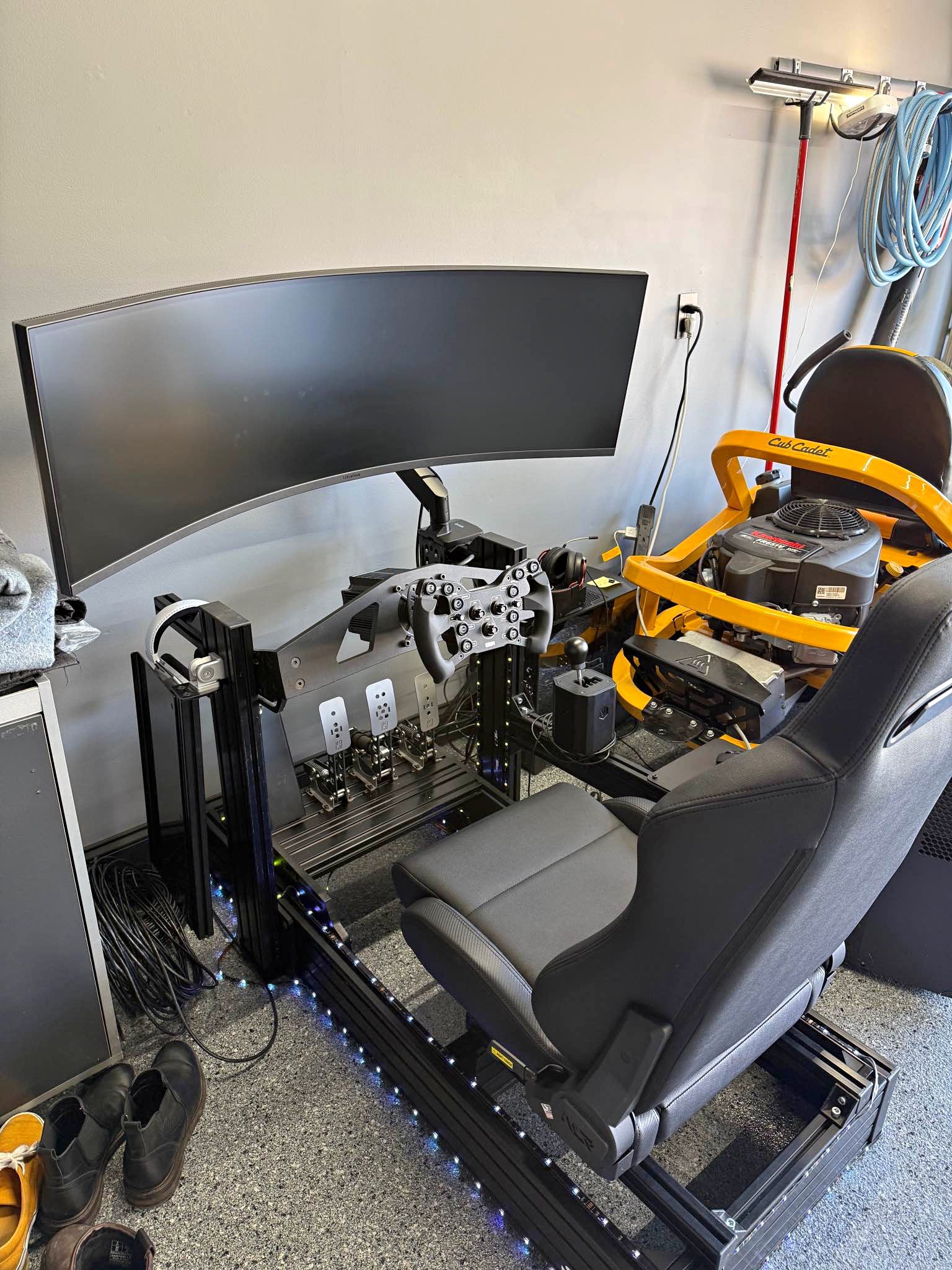 LIKE NEW Sim Racing set up - Seat, rig, and Logitech Wheels, pedals ...