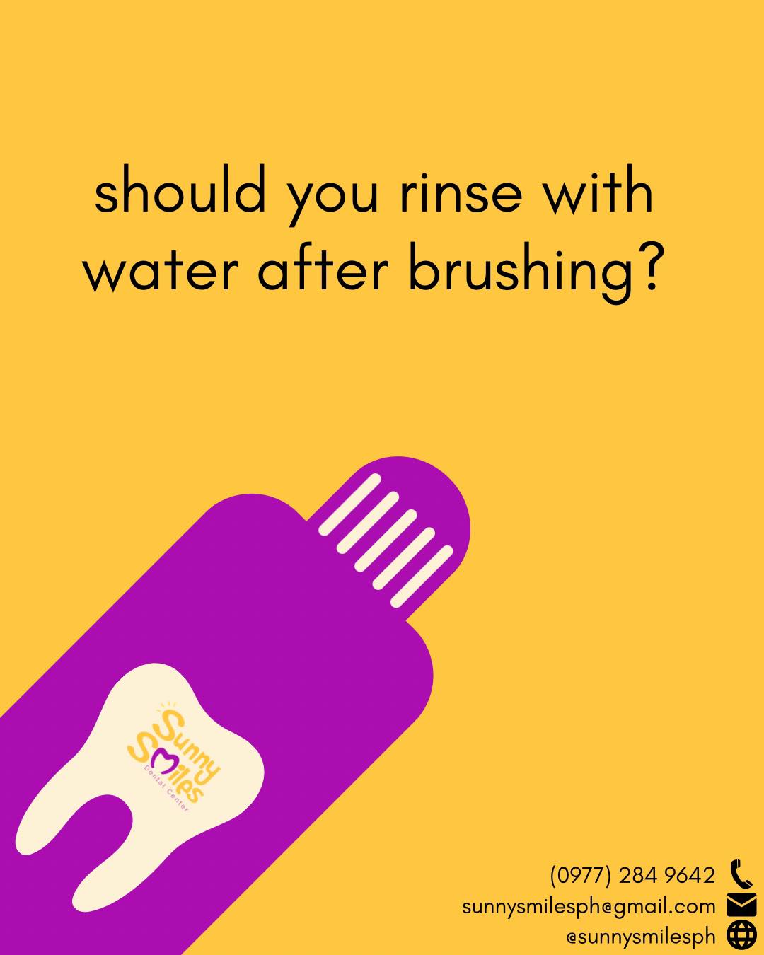 Sunny - Did you know? Skipping the rinse after brushing allows more ...