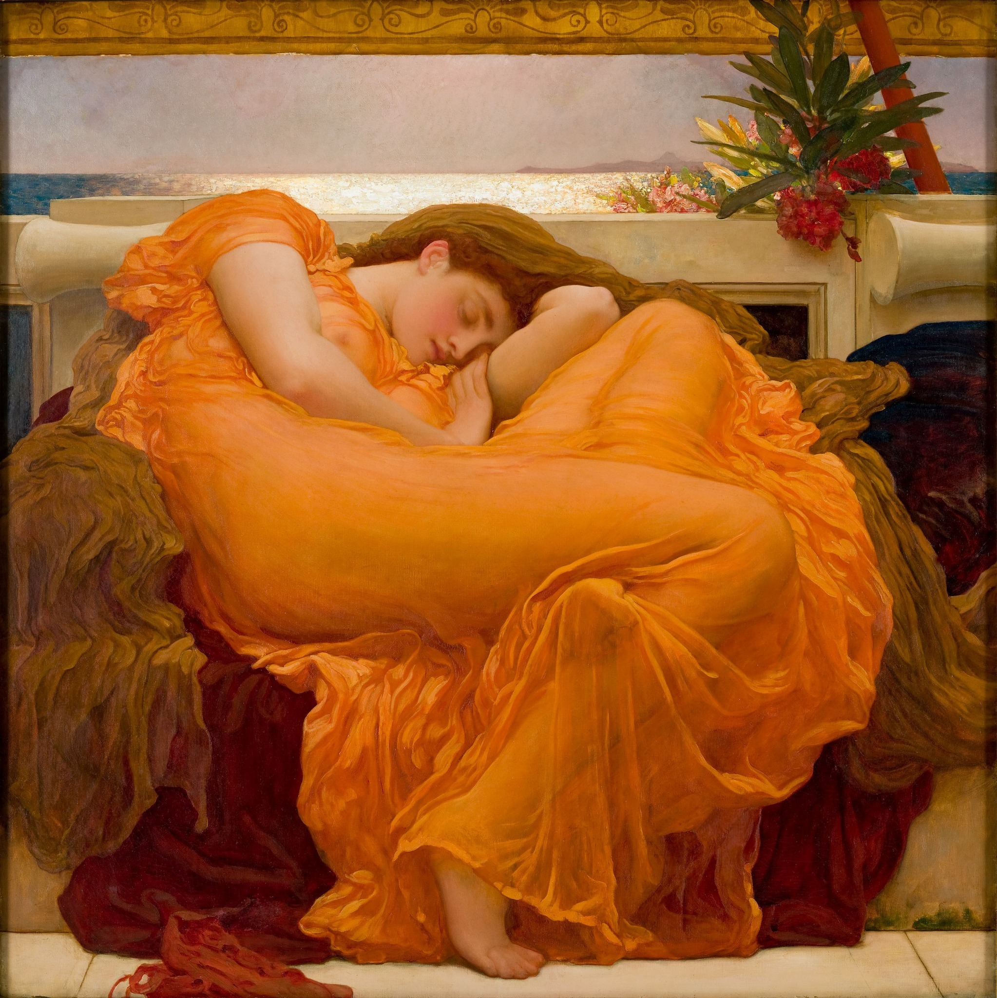 This lovely oil on canvas painting from 1895 is by the English 