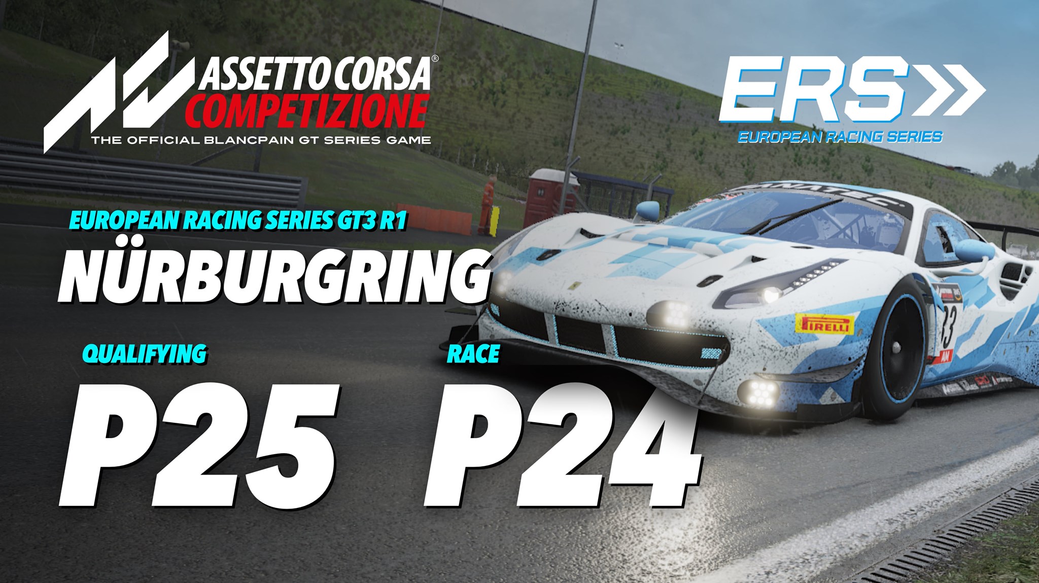 🏁 ERS GT3 R1 Race Report 🏁 Rain came... - Lovely Sim Racing