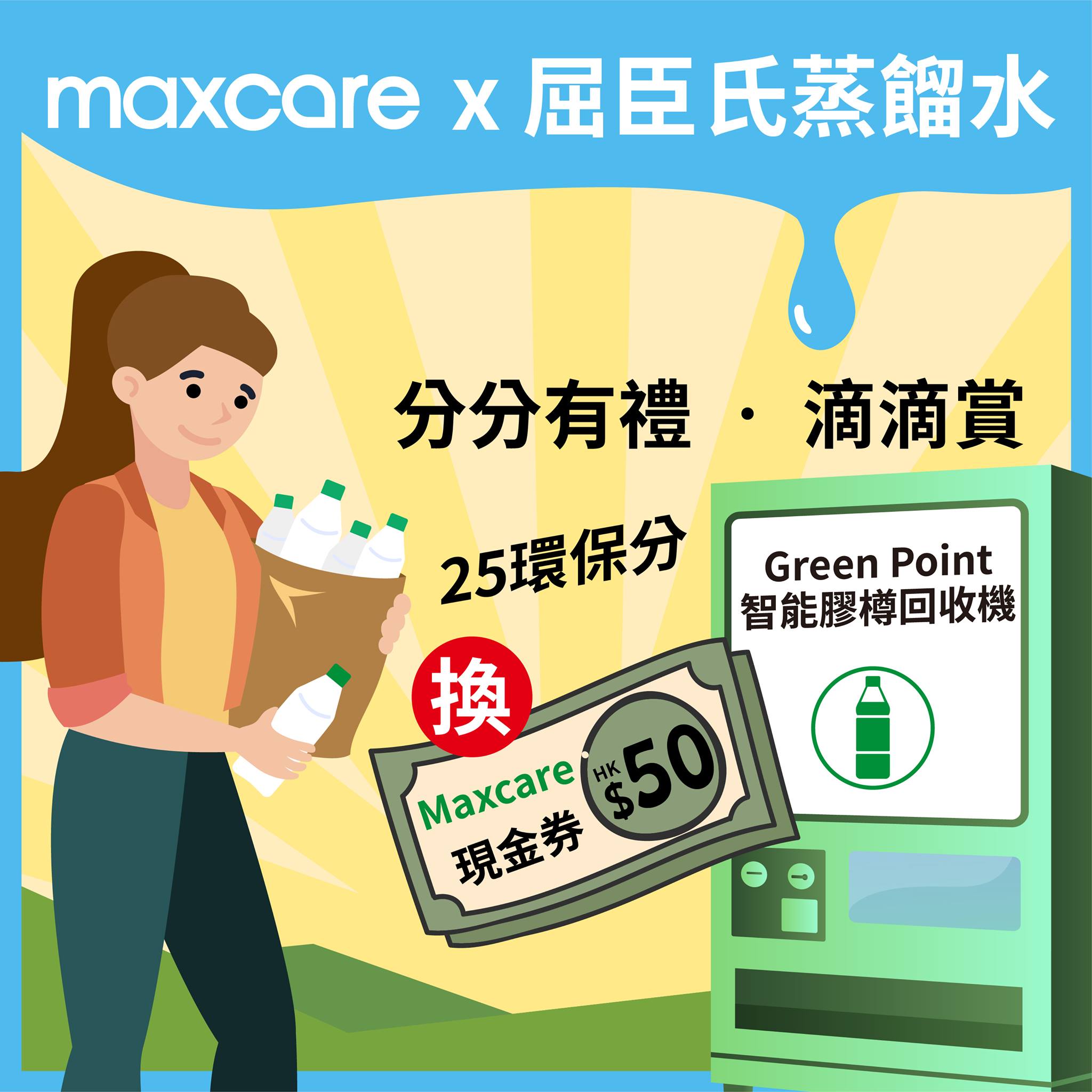 Maxcare - [💚Maxcare X 屈臣氏蒸餾水💚] 平時叫你地見字飲水💧 今次飲水之餘仲有埋著數啊😏... | Facebook