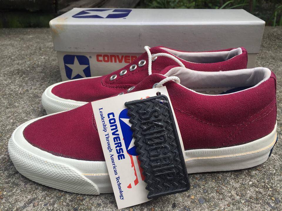 ขายConverse Skid grip made in usa 80s Maroon รุ่นเก่าปี80sไส้ 
