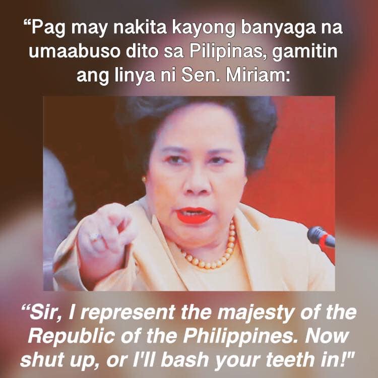 Nutribun Republic - Miriam’s famous quips have been captured in the ...