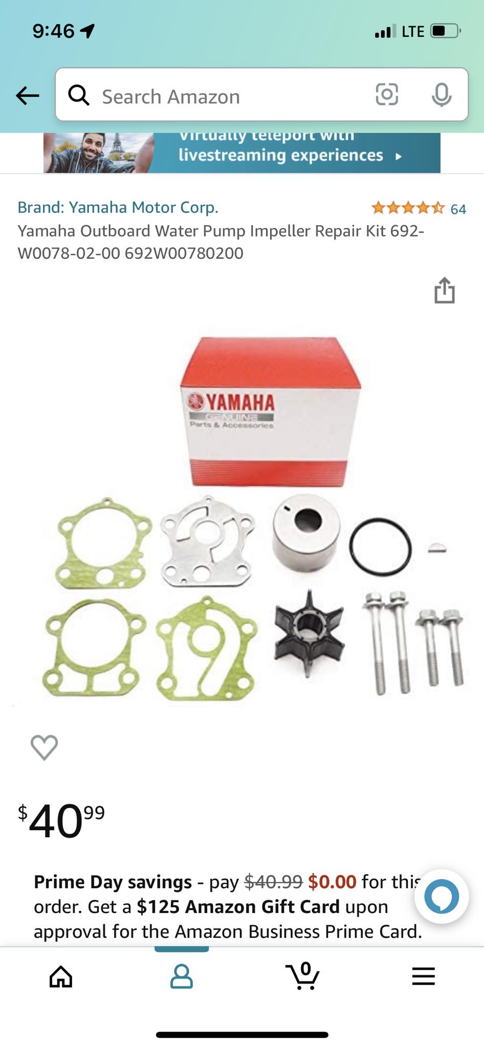 6N0-W0078 Water Pump Impeller Kit For Yamaha Outboard Motor 2T 6HP 8HP 18 3460 6g1 W0078 A1 6n0 W0078 00 P2821209