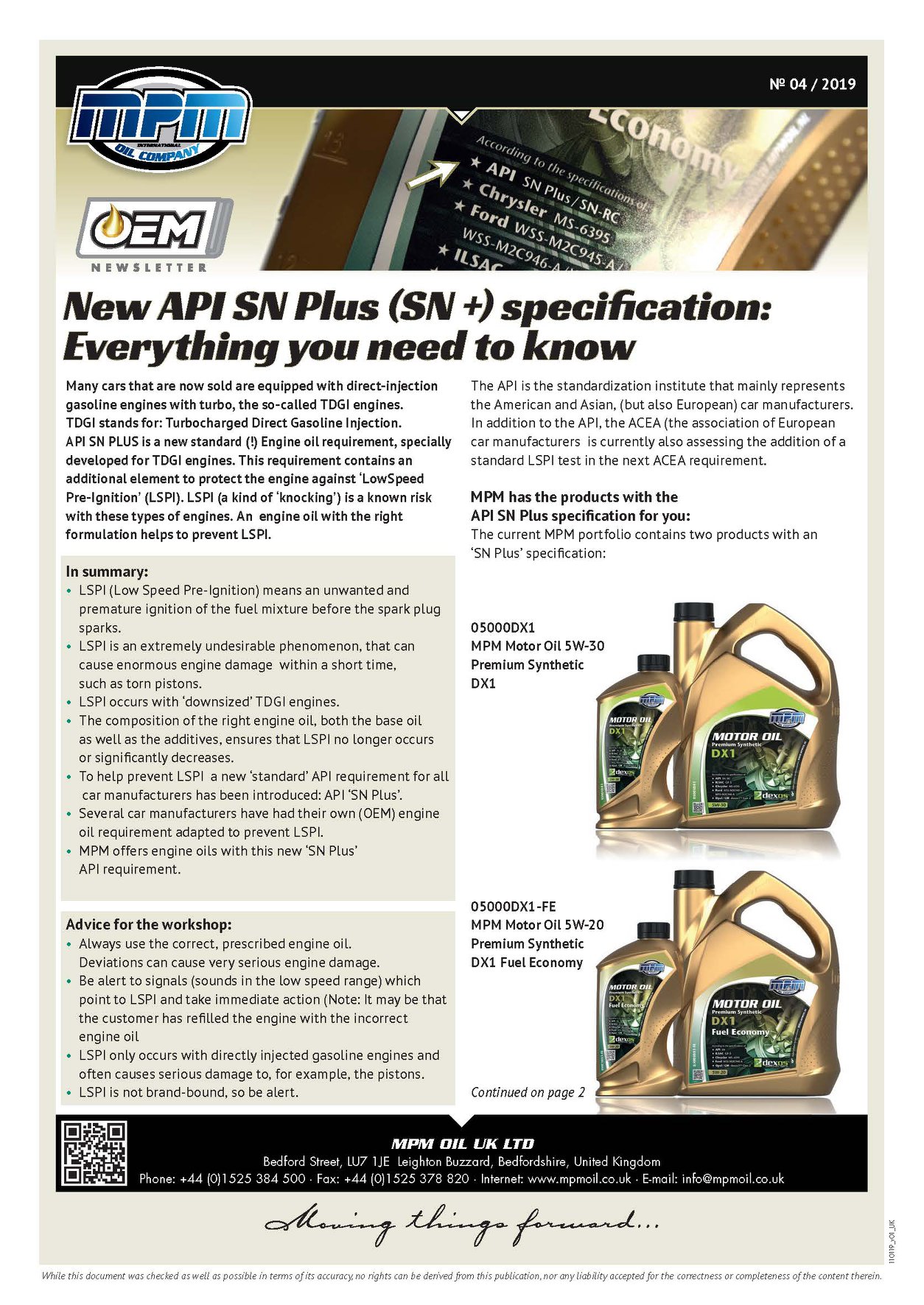 MPM Oil UK - New API SN Plus (SN +) specification:... | Facebook