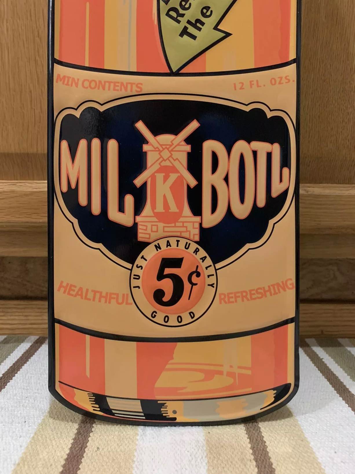 Milk Botl Soda Sign Metal Drink Bottle Cap Bar Garage Vintage Style ...