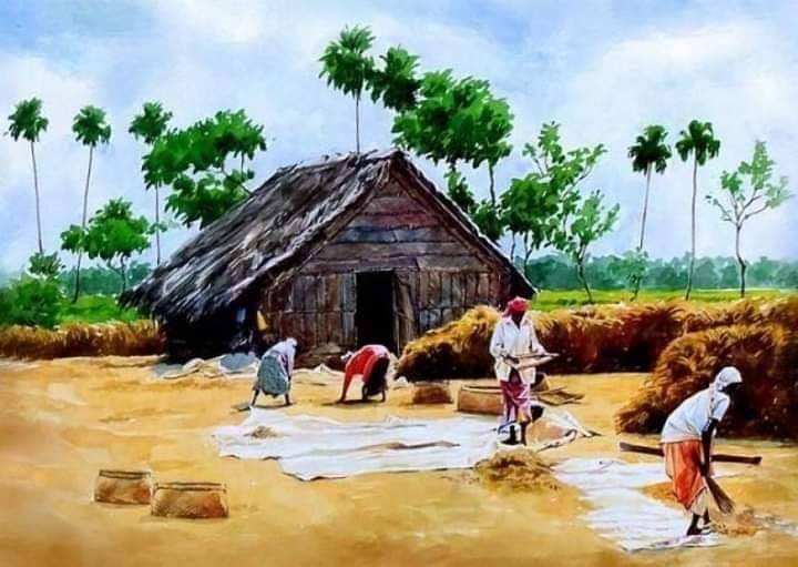 Temonggo Com Lukisan Bertemakan Kampung Halaman Jadi Facebook
