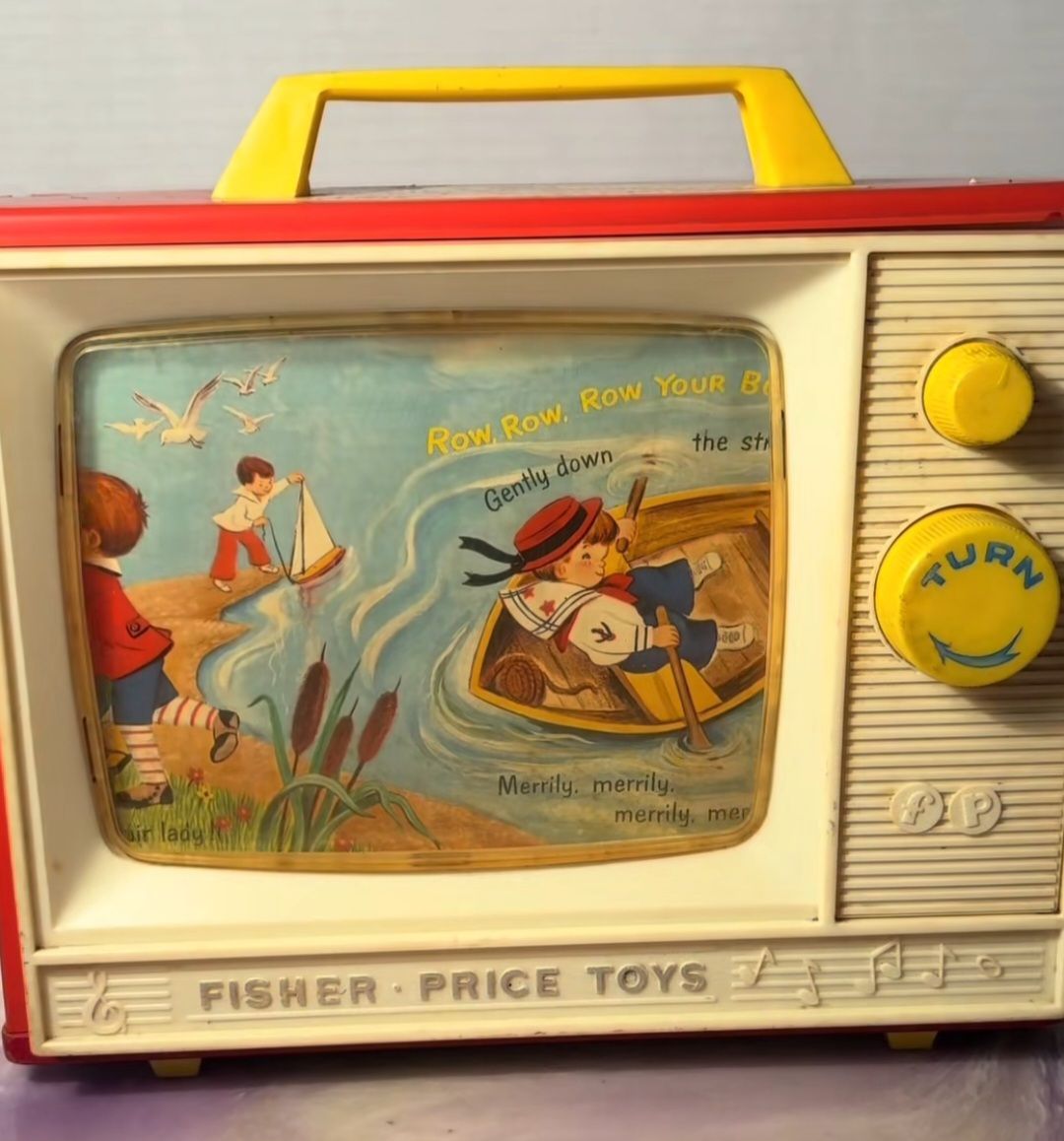 Fisher Price Double Screen music box TV from the 60s