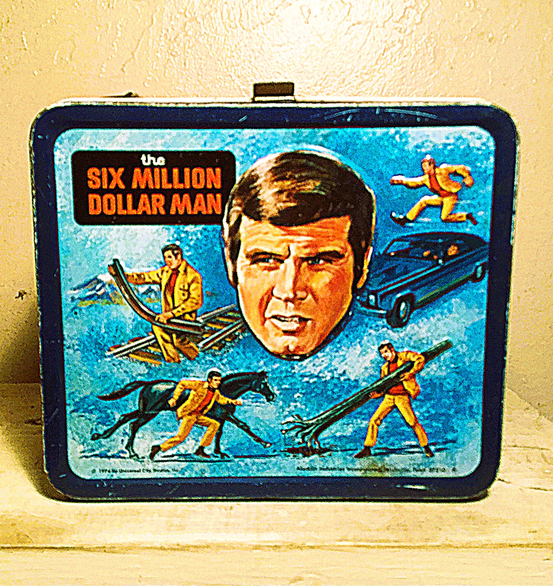 Vintage 1974 Six Million Dollar Man metal lunch box by Aladdin