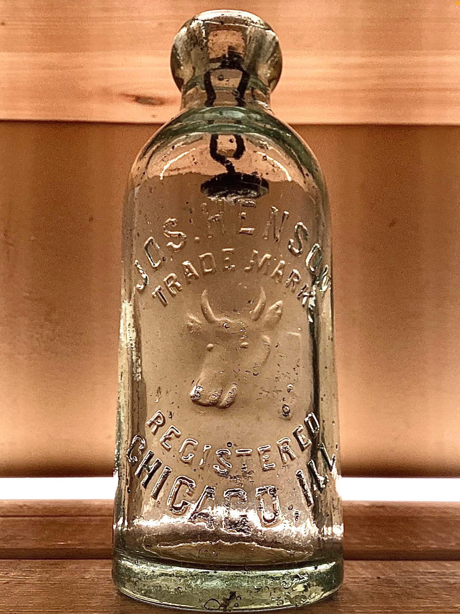 Hutchinson bottle from 1880s with unique stopper