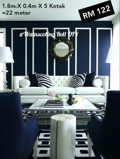 Wainscoting Diy Warna Dinding Navy Blue Design Full Wainscoting Minimalis Jumlah Roll 4 Rolls Nak Beli Dekat Shopee Nah Https Shopee Com My Product 58663212 2467724236 Smtt 0 0 9 Facebook