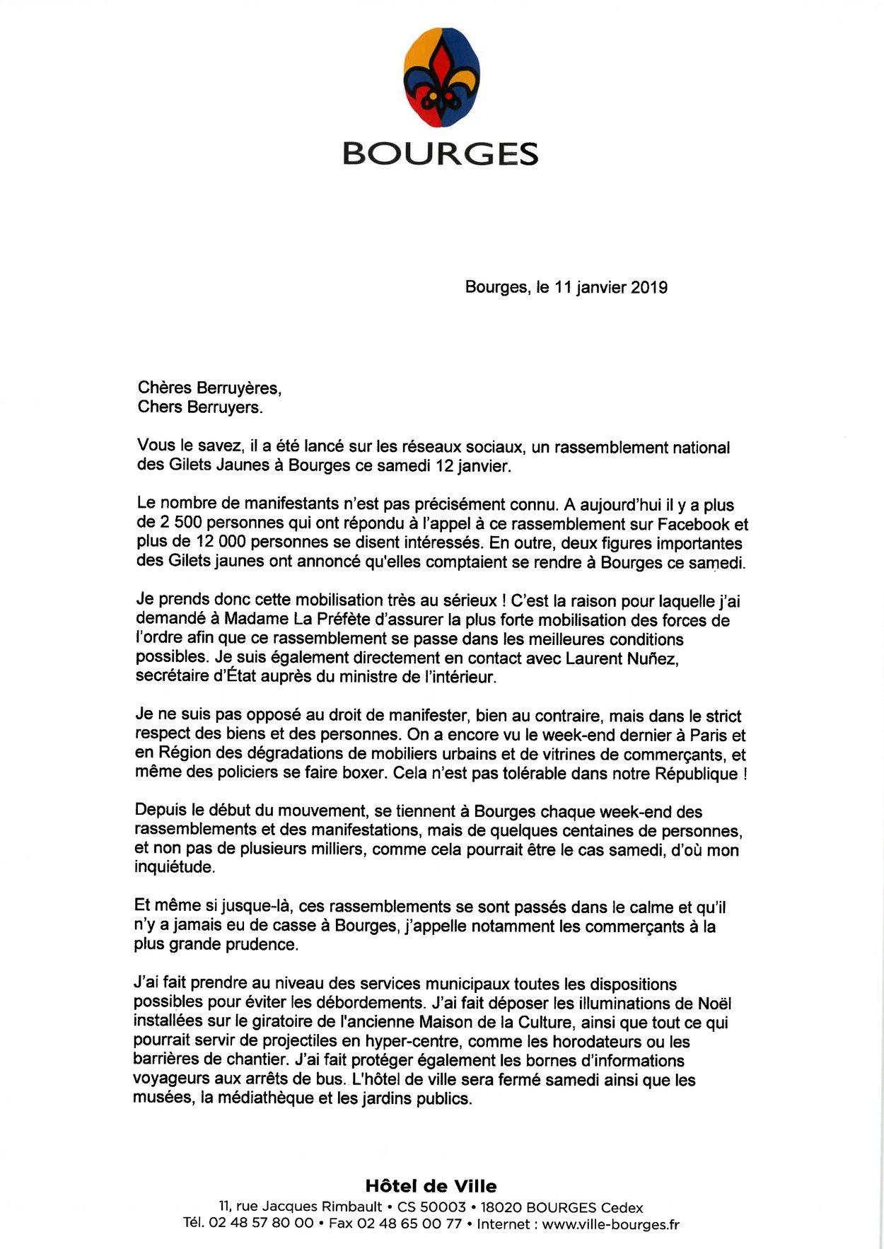 Lettre Ouverte De Pascal Blanc Maire De Ville De