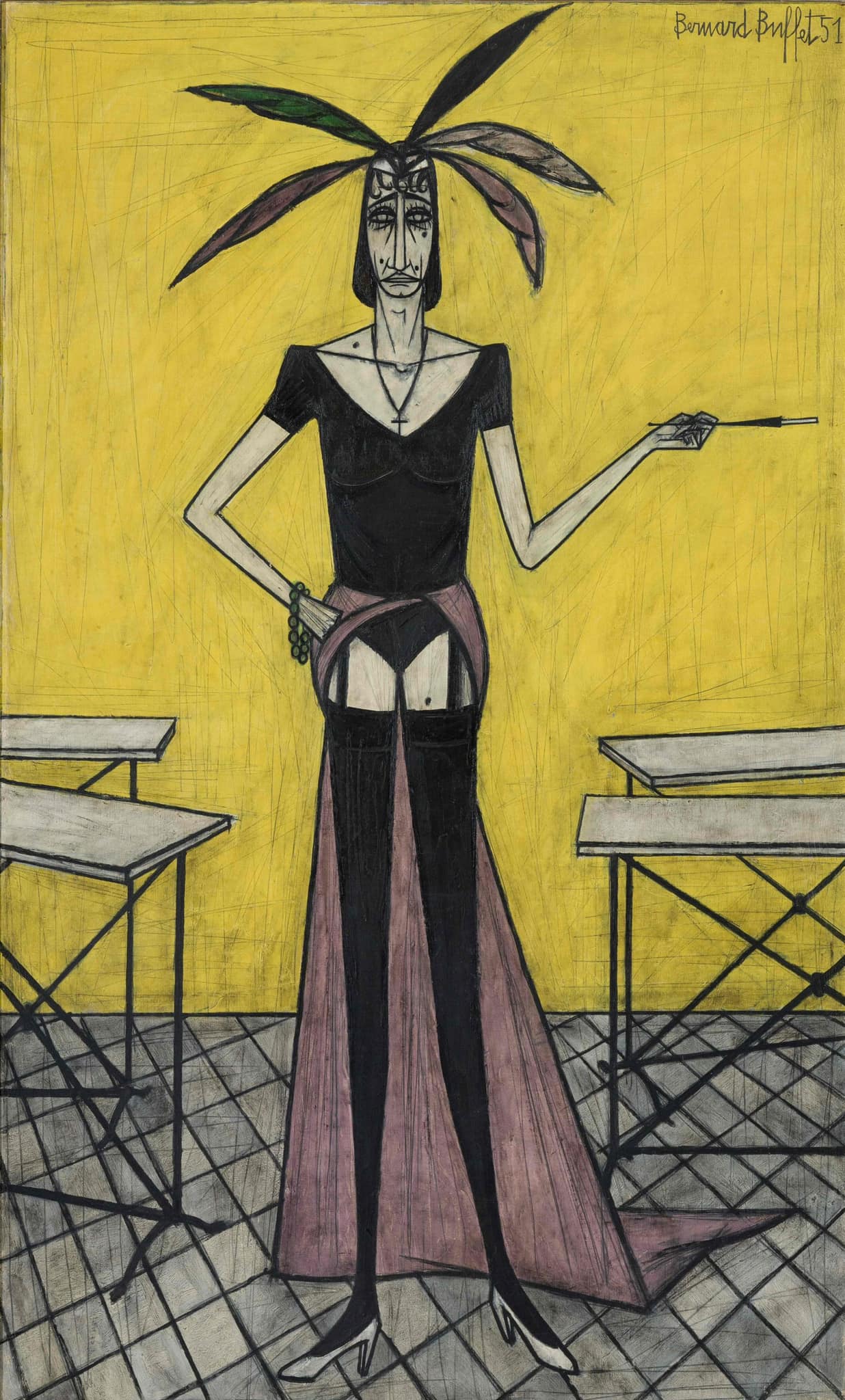 Bernard Buffet's Two Naked Men oil painting