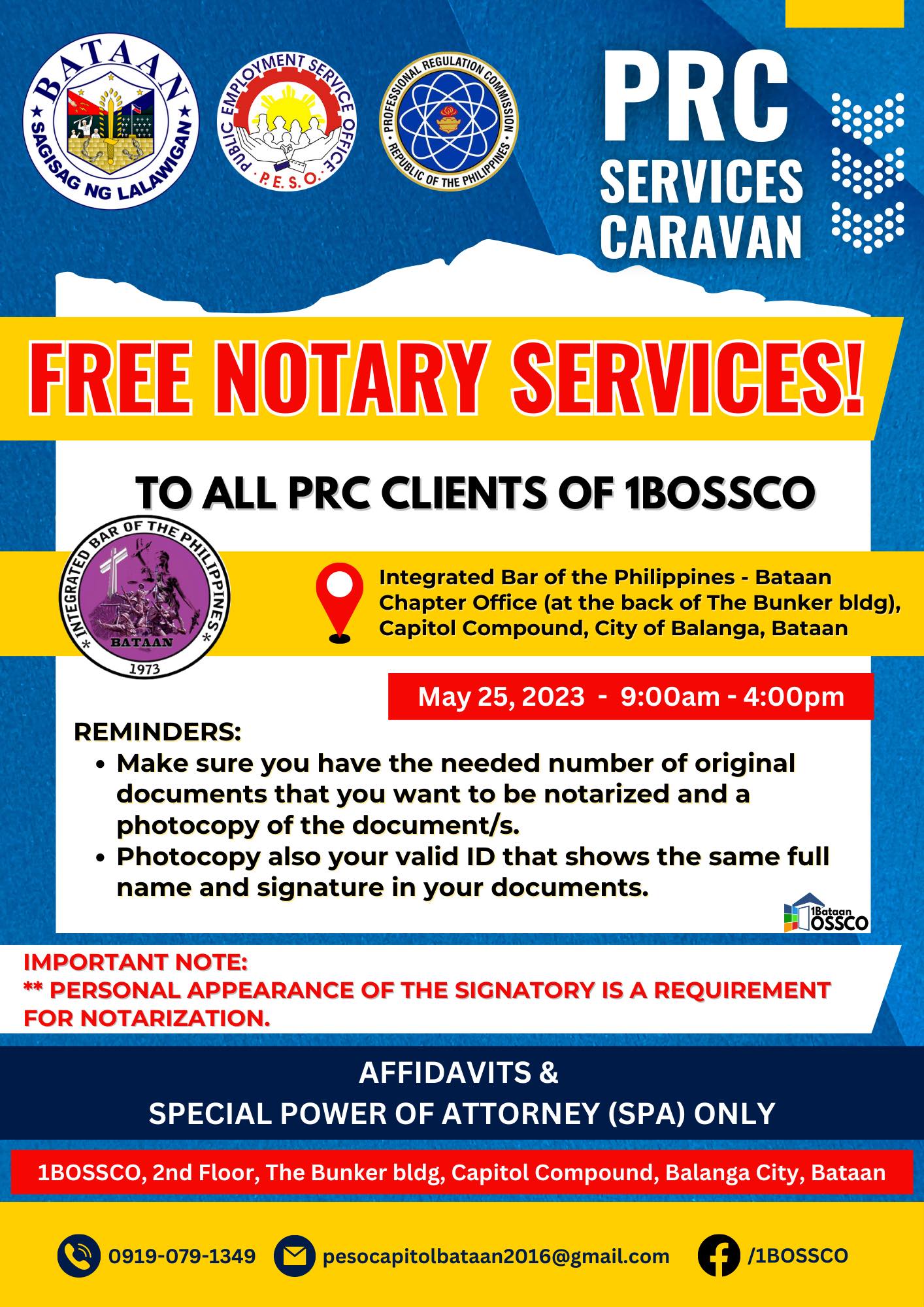 1BOSSCO-1Bataan - Magandang balita sa mga PRC clients ng 1BOSSCO ...