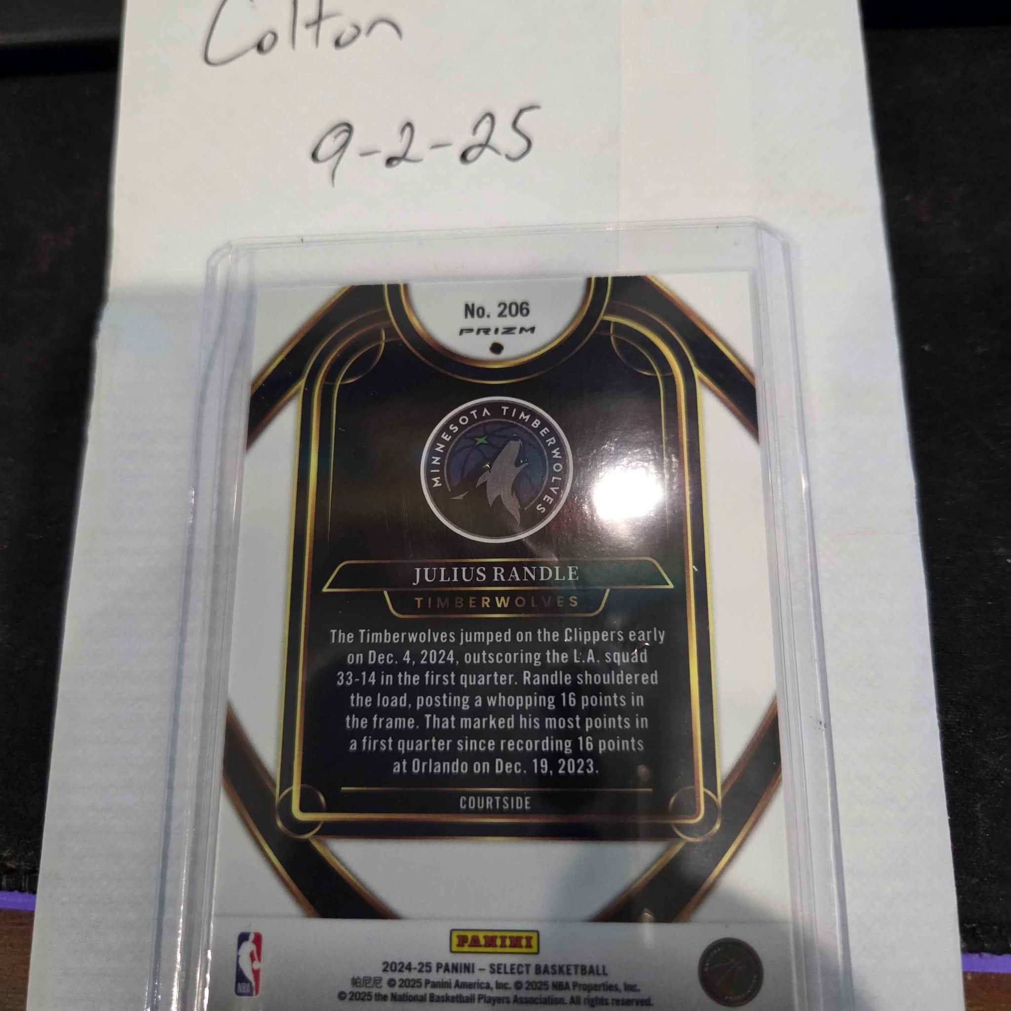 2024-25 Panini Select Julius Randle #206 SSP Prizm Elephant Print
