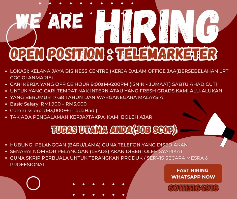 Jobs / Vacancies in KL/PJ | Facebook