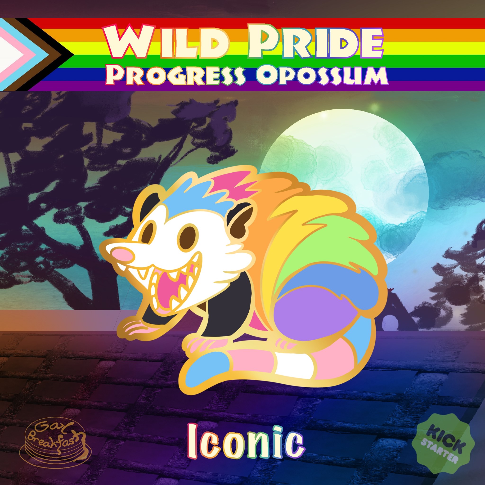 Gay Breakfast Studio Premiering The Penultimate Pride Pin Progress Pride Opossum Share To Help Us Unlock Them Kickstarter Link Http Kck St 2nijcps This Iconic Critter Sports Colors Referencing The New Flag By Daniel