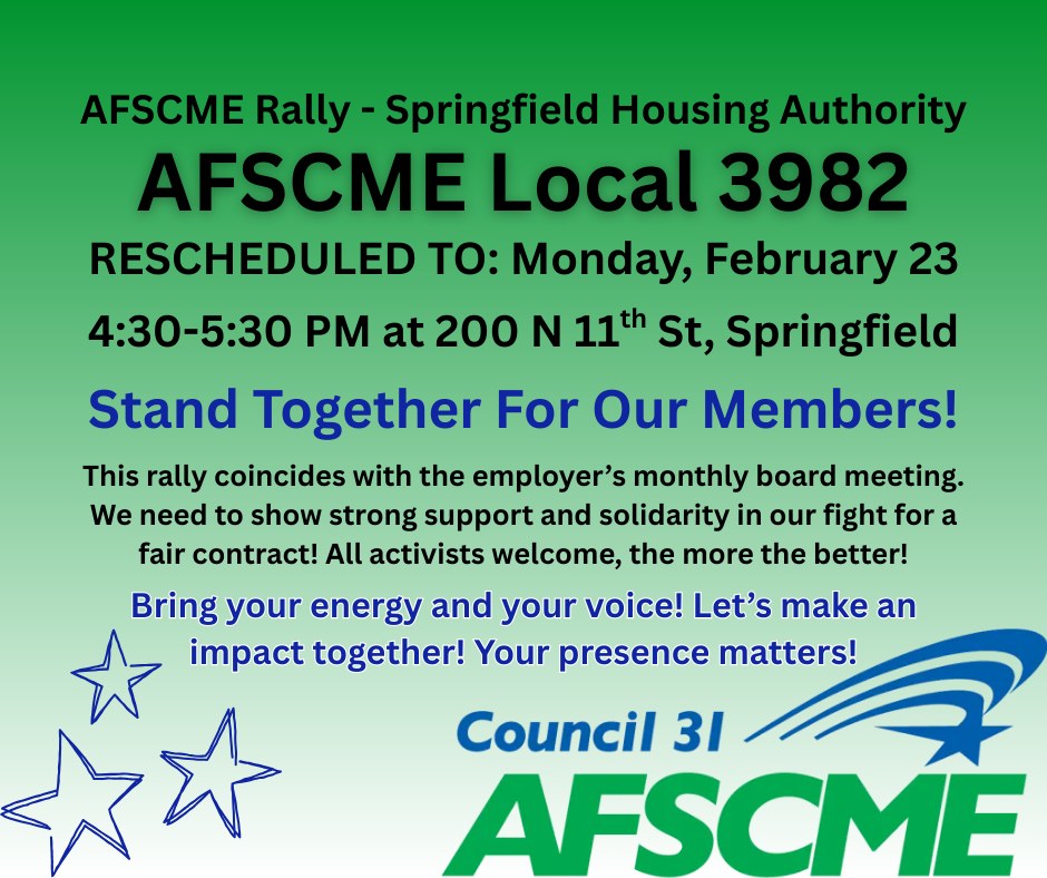 AFSCME Local 3982 Rally - Rescheduled to 2/23/26
