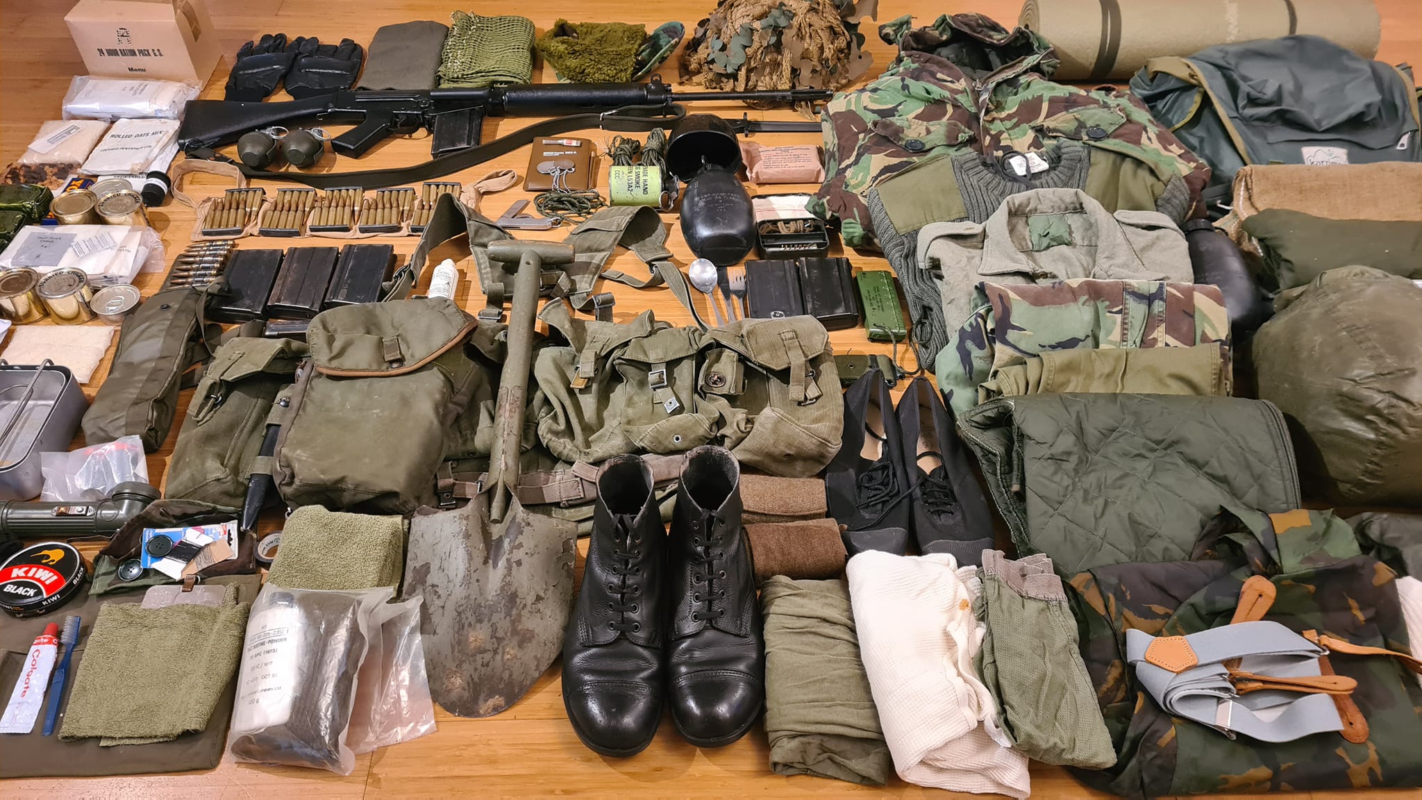 A recreation of some of the British Army kit, that was carried by 