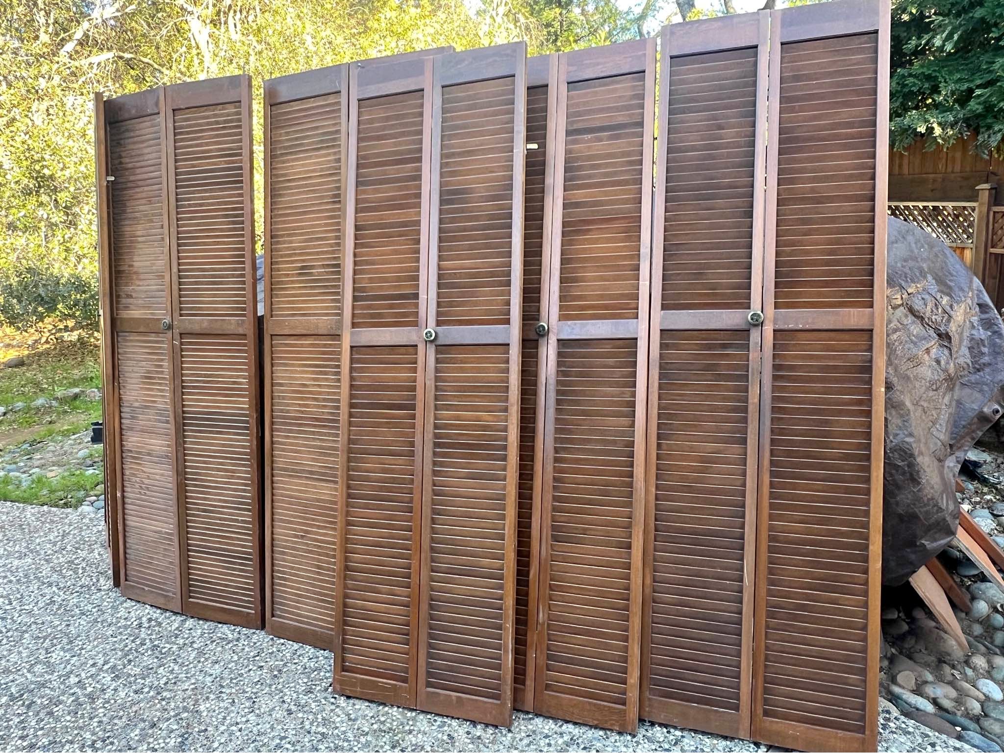 Bi Fold Closet Doors - Vintage - 6 Panels - Room Dividers - Shingle