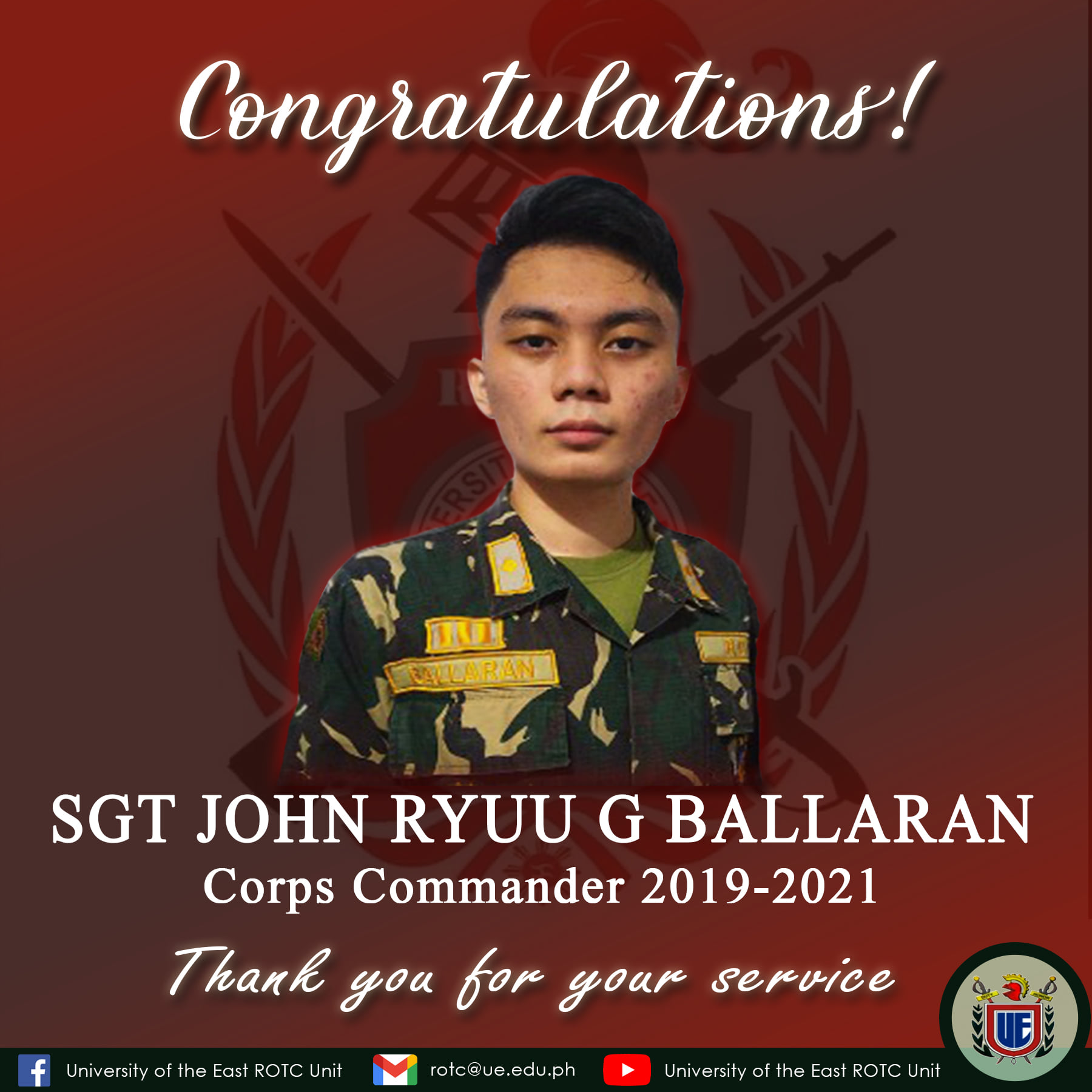 Congratulations to the... - University of the East ROTC Unit | Facebook