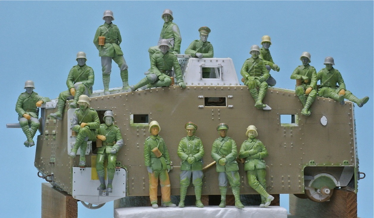 A7V Totenkopf ( Tauro Model. 1/35+ Master Box) acrylic+ oil by brush