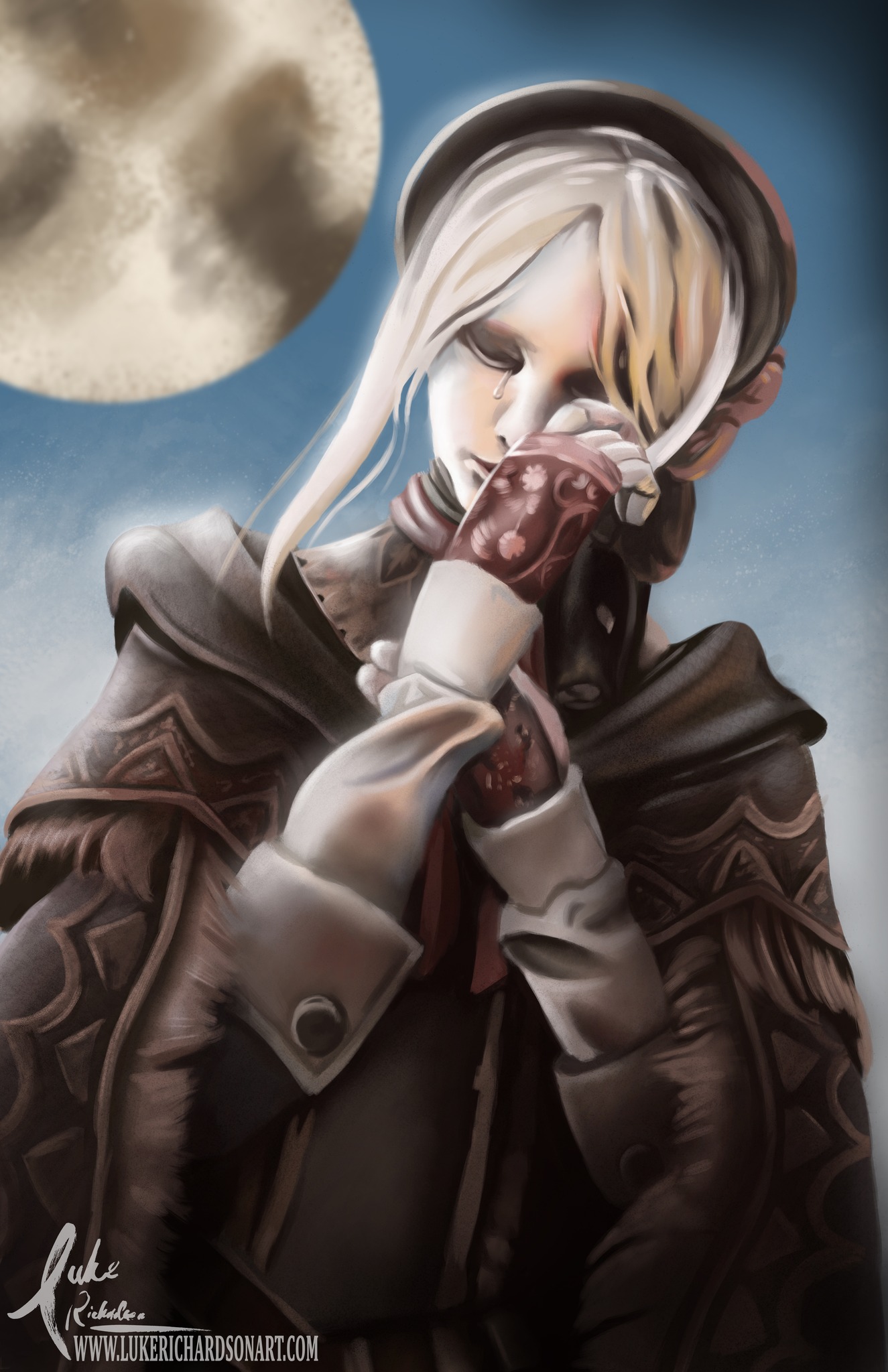 bloodborne lady in white dress crying Alexandra Boshevska's 3D Doll Fan Art Recreation related:kasor-dress-black