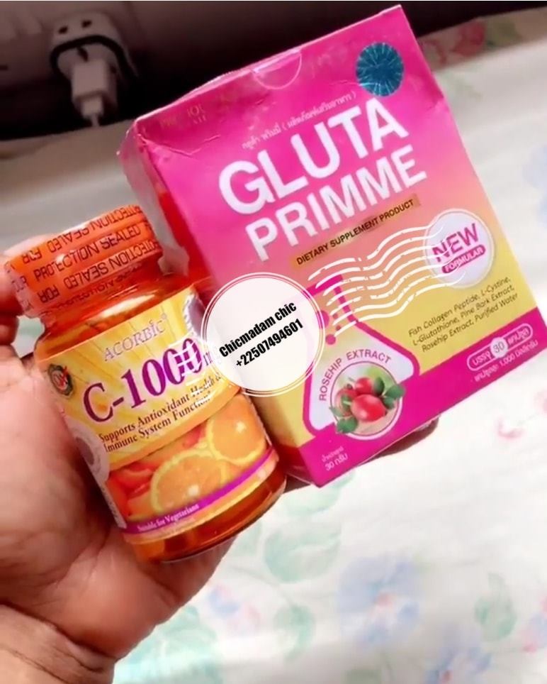 Gluta Prime Original - Complément Alimentaire éclaircissant Peau, 90 Capsules Neuves
