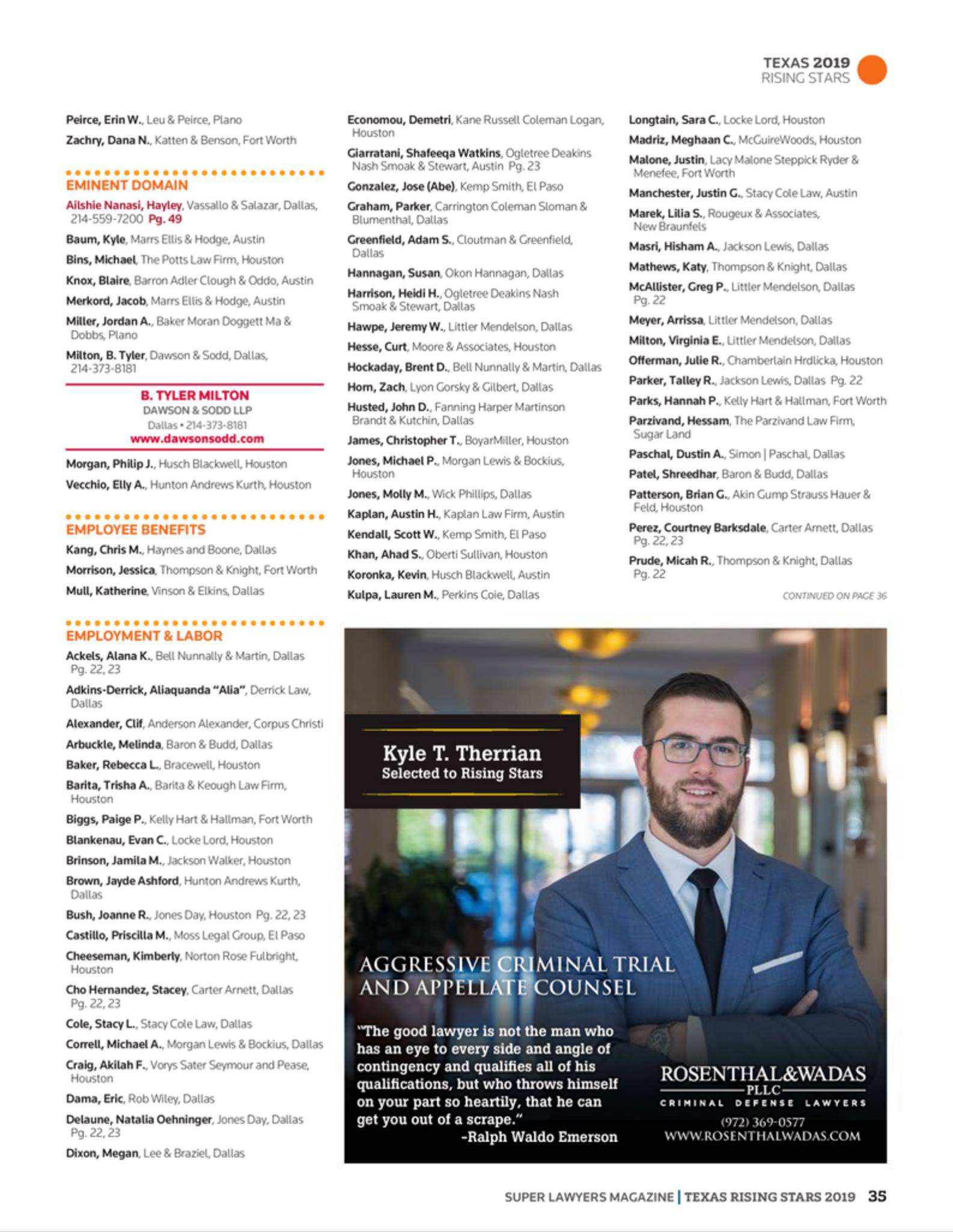 Proud to have been selected... - The Therrian Law Firm, PLLC | Facebook