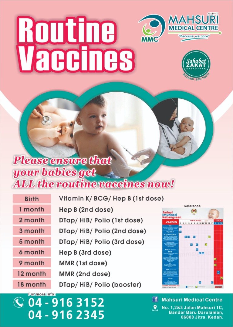 Mahsuri Medical Centre - Imunisasi adalah salah satu cara yang amat ...