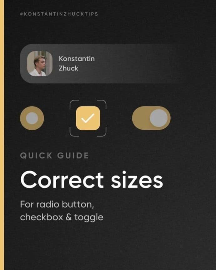 UI/UX Designers - Figma Group | Quick Guide Correct Sizes for radio ...