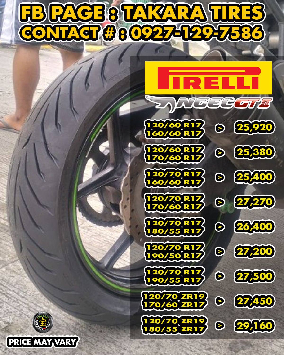 Pirelli Angel Series Big bike Available at Takara Tires Model
