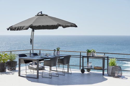jysk patio umbrella base NARVIK Parasol Base, 40kg, Black OPPSAL Frost-Resistant Granite Umbrella Base