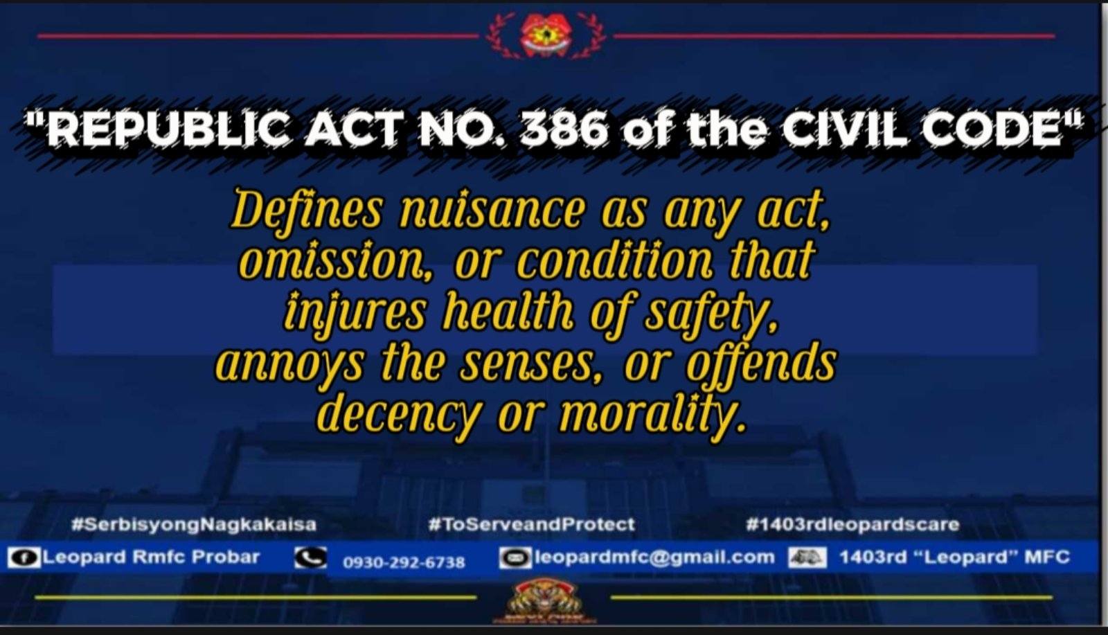 OPLAN BALIK ESKWELA 2025-2026 SAFETY... - Leopard Rmfc Probar | Facebook
