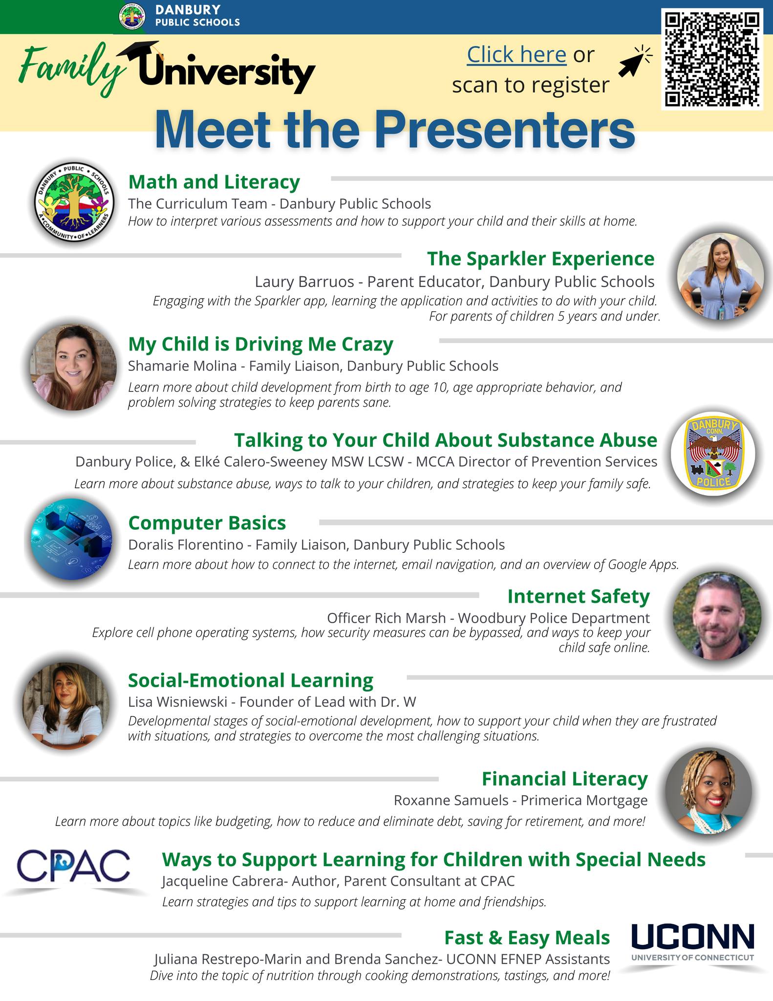 Meet The Presenters! Family... - Danbury Public Schools | Facebook