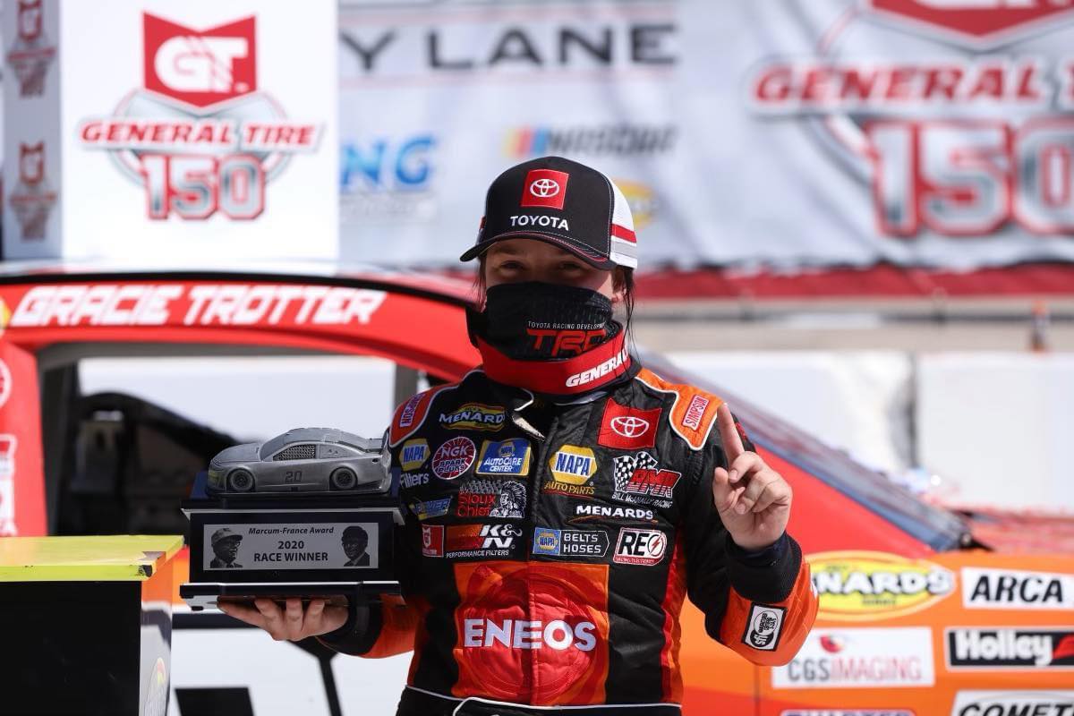 Gracie Trotter Wins At Las Vegas Motor Speedway's Bullring; First Female Winner In An ARCA Sanctioned Series