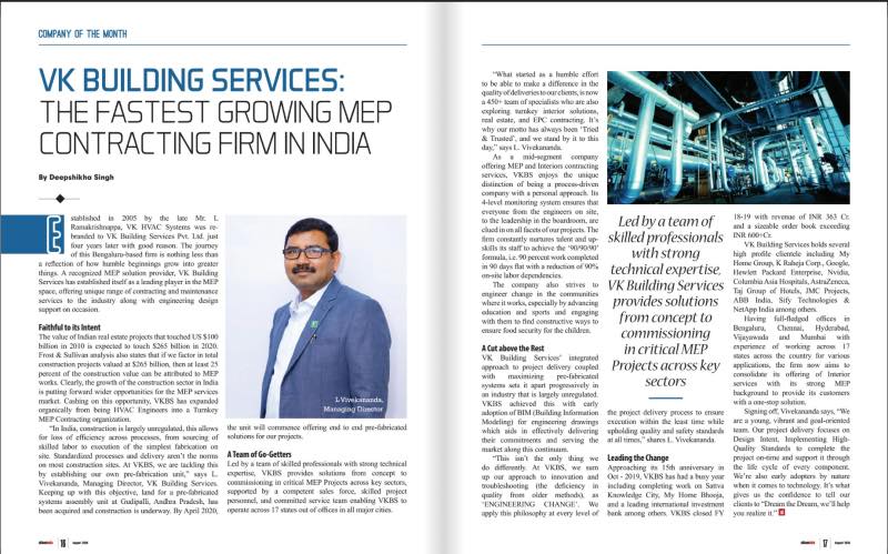 VK Building Services Pvt. Ltd | Bangalore