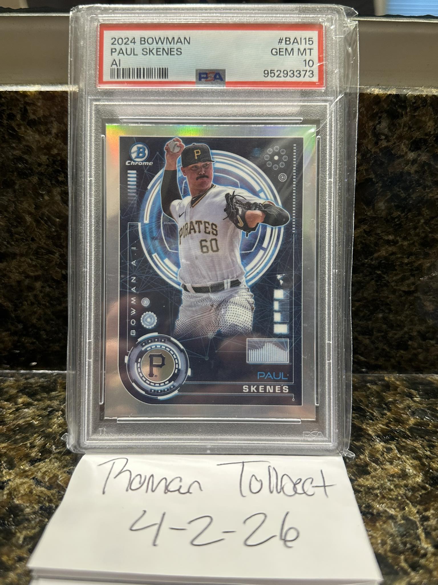 ?5 Hour PAUL SKENES PSA 10 RC Auction? 2024 Bowman AI Paul 