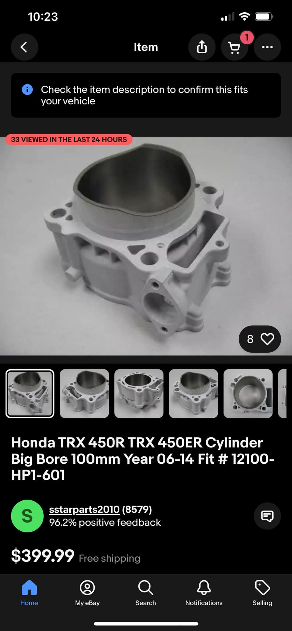 CP Carrillo/Cometic Top End Kit – 100mm Big Bore Piston & Gaskets For Honda TRX450R / 450ER