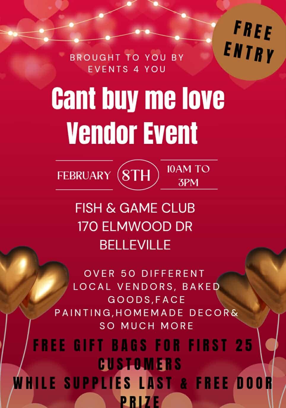 Cant buy me love Vendor Event