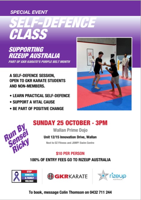 🥋 Self-Defence Class Supporting RizeUp Australia 💜