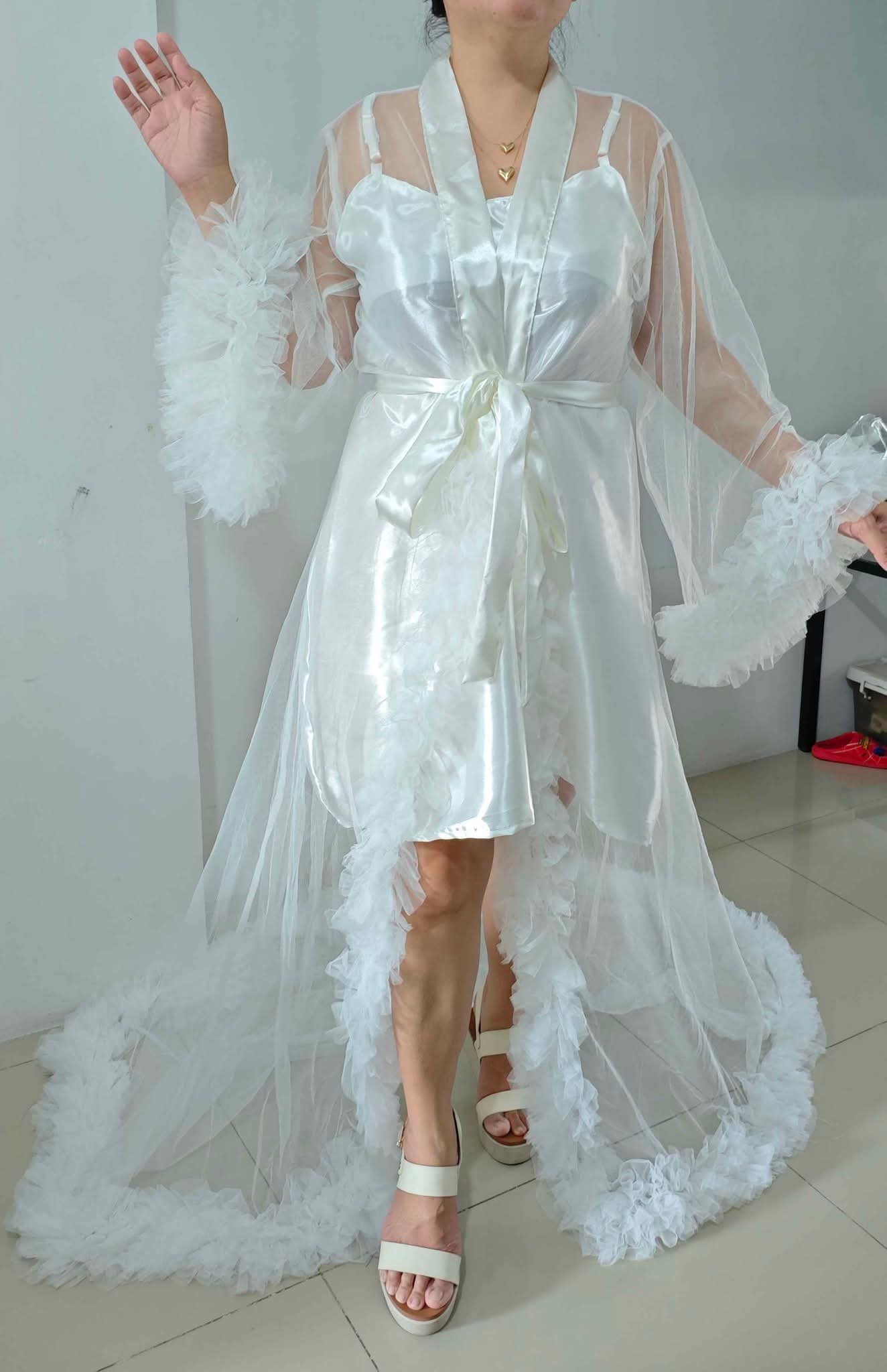 Soft tulle Bridal robe long tail - Dresses - Manila, Philippines ...