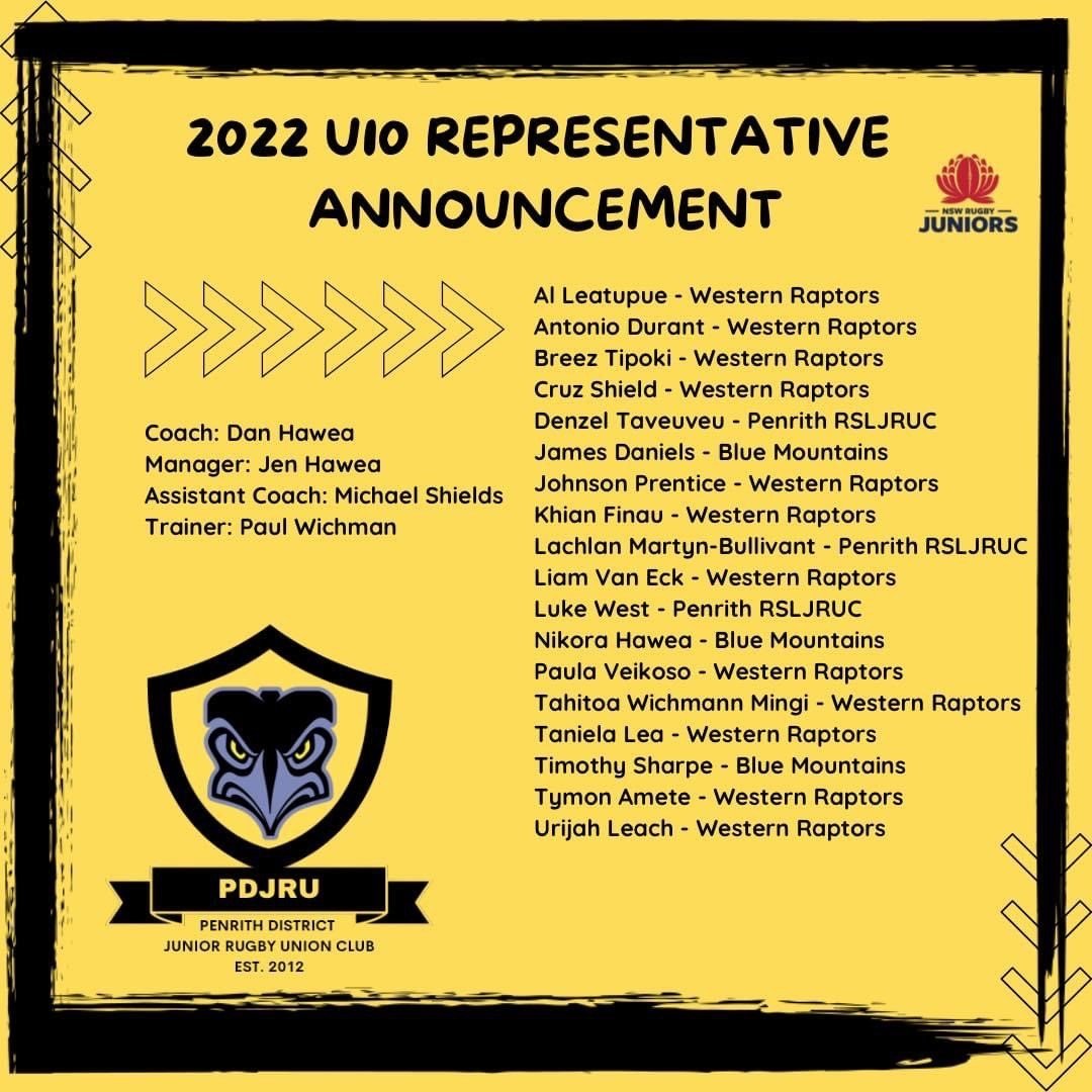 Congratulations and... - Western Raptors Junior Rugby Union