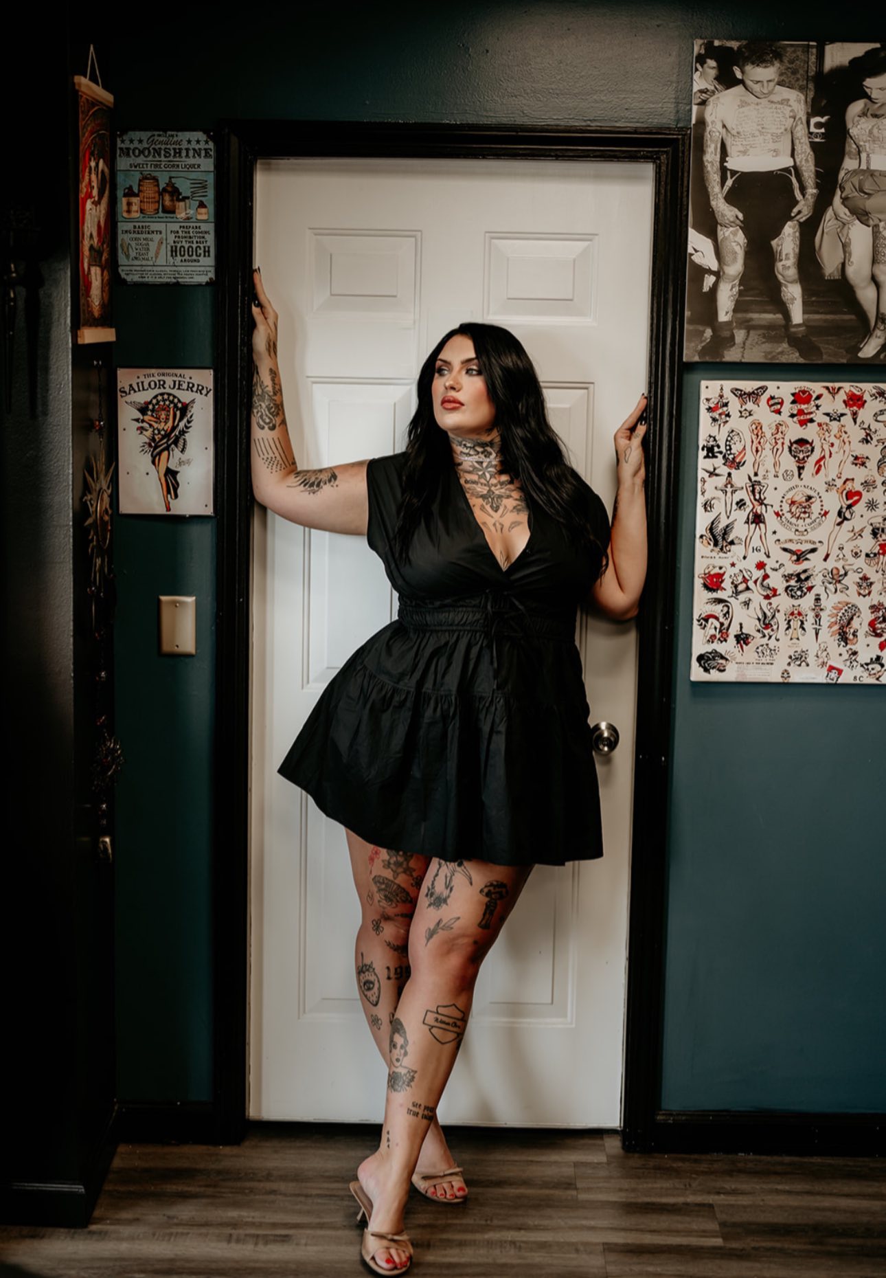 all dressed in black she got tattoos Guess who their first tattoo on their 18th?? Plus Size Asymmetrical Dresses