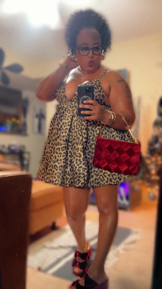 open lace back dress AZALEA WANG ENDGAME RED LEOPARD  AKIRA