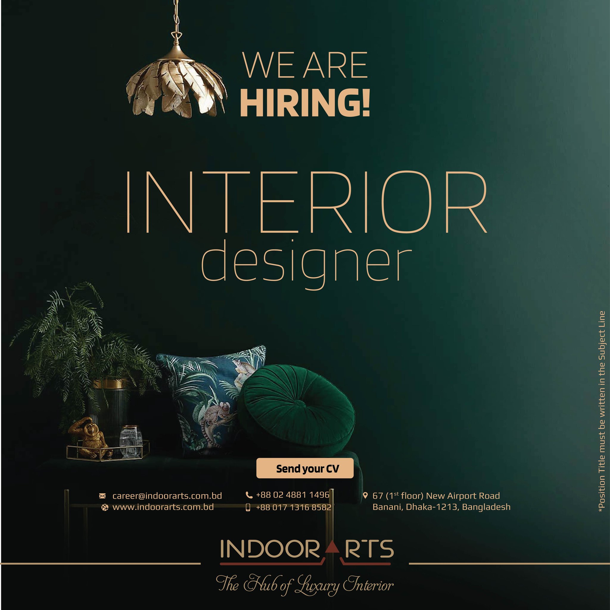 Indoor - WE ARE HIRING! 𝗗𝗲𝗽𝗮𝗿𝘁𝗺𝗲𝗻𝘁: Design & Product Development ...