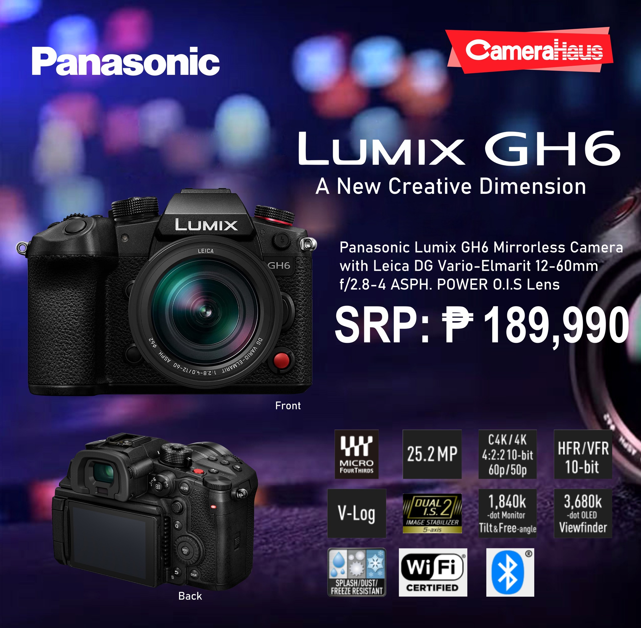 CameraHaus - Panasonic Lumix GH6 Mirrorless Camera with Leica DG Vario ...