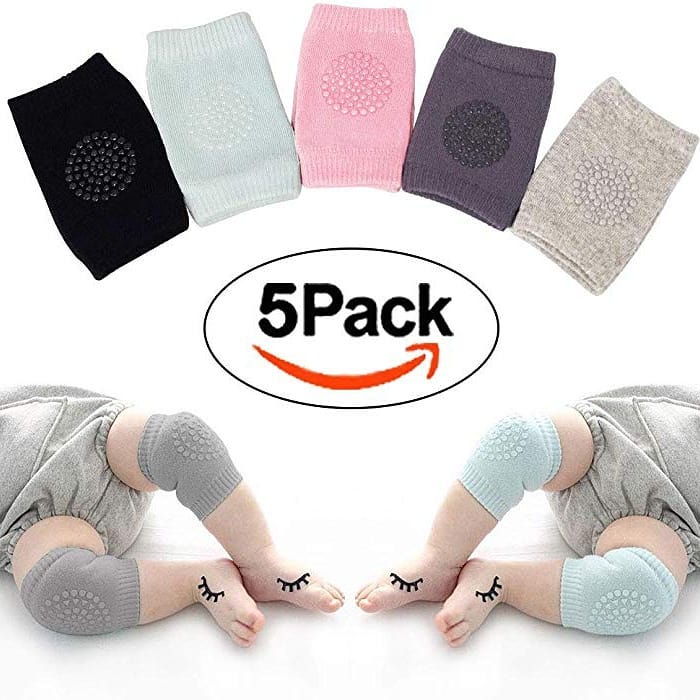 Genouillères Bébé Antidérapantes FENQURO - 5 Paires Multicolores, Protection Genoux Confortable Pour Rampants, Idéal Garçons Et Filles