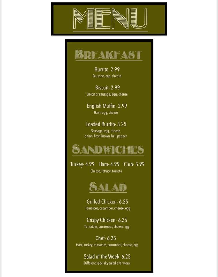 Here is our new food menu & prices - Java Rose Coffee