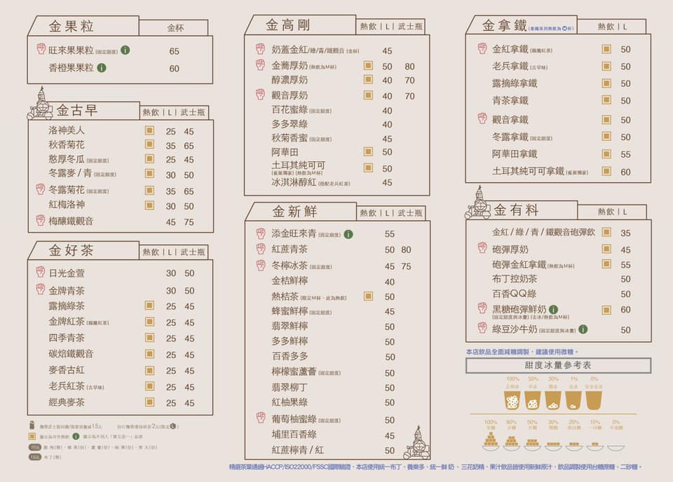 2021 全新數位改版菜單 告知各位從2 1開始部分商品有做調漲下架 金茶伍woo Cha 台南新孝店 Facebook